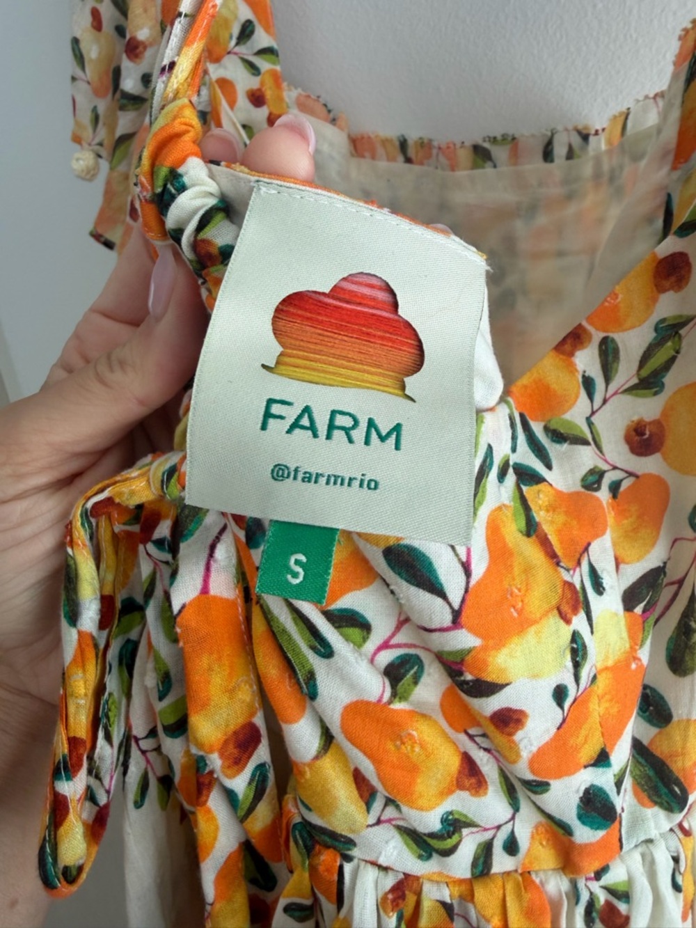 FARM Rio White Maxi Dress with Yellow Orange Floral Print - Picture 4 of 6